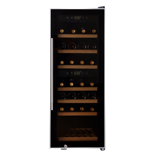 Rhomeway 15'' 38 Bottle Dual Zone Free-standing Wine Refrigerator